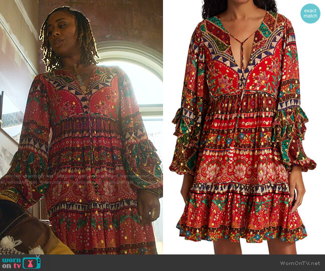 Farm Rio Tropical Shine Mini Dress worn by Malika Williams (Zuri Adele) on Good Trouble