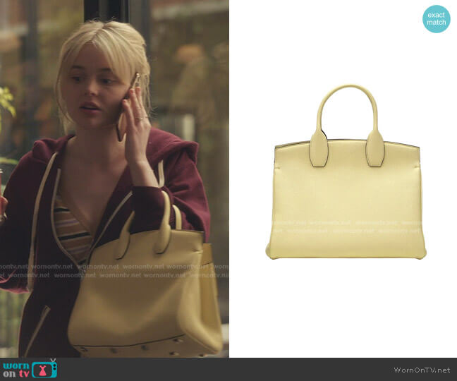 Salvatore Ferragamo The Studio Leather Top Handle Bag worn by Audrey Hope (Emily Alyn Lind) on Gossip Girl