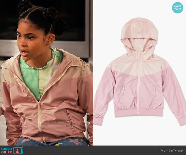 Forever 21 Girls Colorblock Windbreaker worn by Millicent (Jaidyn Triplett) on iCarly