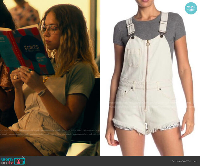 Free People Sunkissed Shortalls worn by Olivia Mossbacher (Sydney Sweeney) on The White Lotus