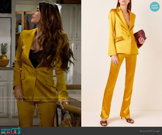 Galvan Satin Blazer worn by Steffy Forrester (Jacqueline MacInnes Wood) on The Bold and the Beautiful