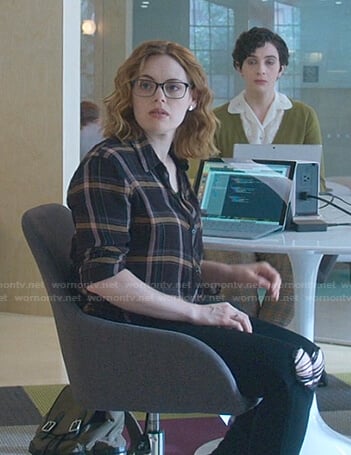 Gina’s plaid shirt on Good Trouble