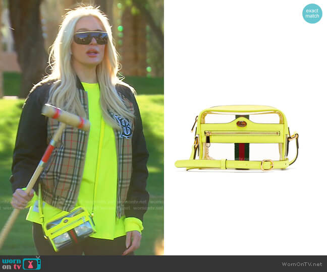 Gucci Ophida Transparent Cross-Body Bag worn by Erika Jayne on The Real Housewives of Beverly Hills