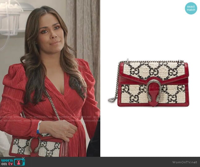 Gucci Tweed Dionysus Shoulder Bag worn by Cristal Jennings (Daniella Alonso) on Dynasty