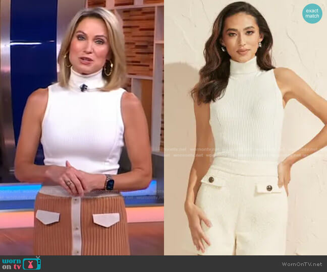 Guess Caroline Sweater Top worn by Amy Robach on Good Morning America