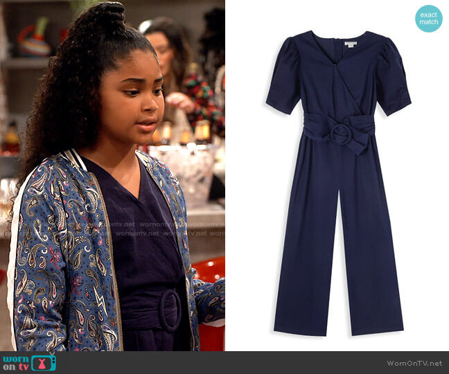 Habitual Kids Girl's Wrap-Front Belted Jumpsuit worn by Millicent (Jaidyn Triplett) on iCarly