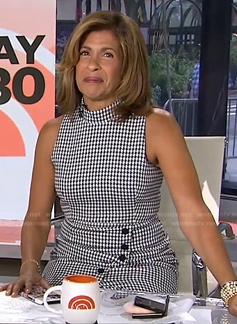 Hoda’s houndstooth sleeveless dress on Today