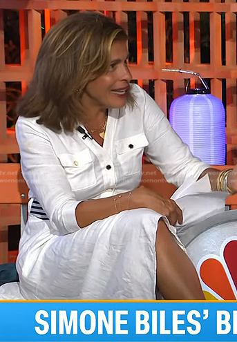 Hoda’s white shirtdress with striped belt on Today