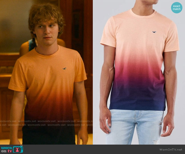 Hollister Must-have Crew Neck T-shirt in Ombre worn by Quinn Mossbacher (Fred Hechinger) on The White Lotus