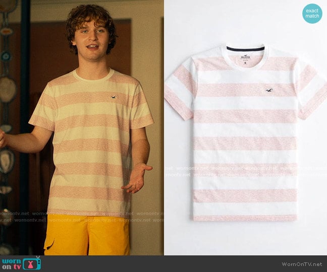 Hollister Must Have Striped T-shirt worn by Quinn Mossbacher (Fred Hechinger) on The White Lotus