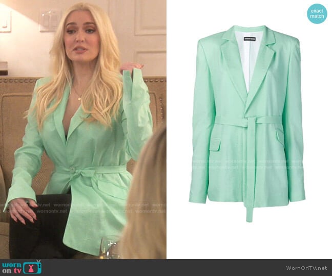 House of Holland Oversized Belted Ripstop Blazer worn by Erika Jayne on The Real Housewives of Beverly Hills