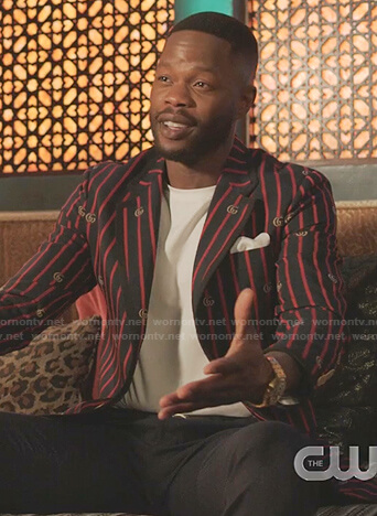 Jeff’s red striped blazer on Dynasty