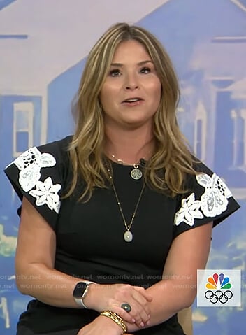 Jenna’s black floral lace detail dress on Today