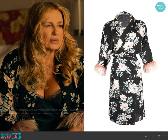 Jennafer Grace Monroe Faux Fur Koi Kimono worn by Tanya McQuoid (Jennifer Coolidge) on The White Lotus