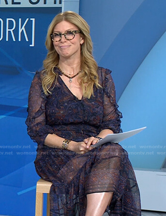 Jill’s purple printed midi dress on Today