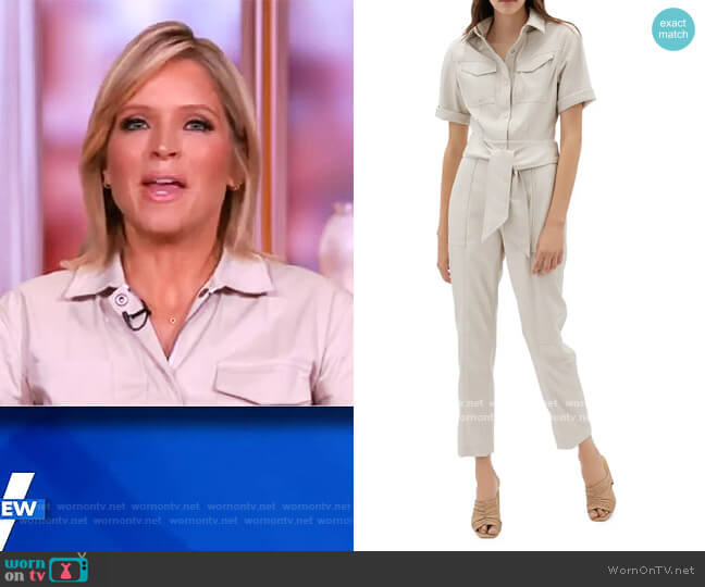 Jonathan Simkhai Maddy Faux Leather Utility Jumpsuit worn by Sara Haines on The View