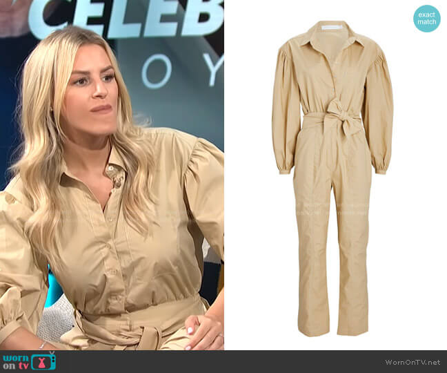 Jonathan Simkhai Frankie Tie Waist Jumpsuit worn by Morgan Stewart on E! News