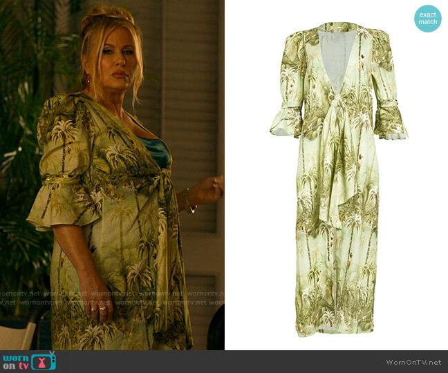 Juan de Dios Agua Alta Dress in Amazonas Print worn by Tanya McQuoid (Jennifer Coolidge) on The White Lotus