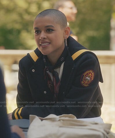 Julien’s black and yellow striped trim jacket on Gossip Girl