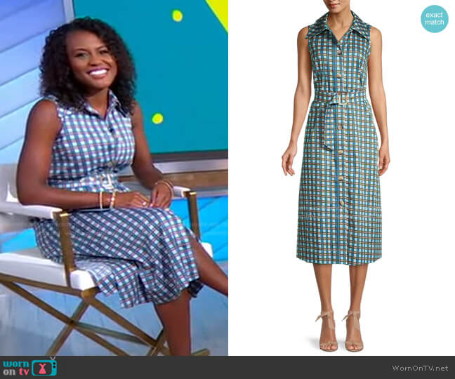Kate Spade Plaid Poplin Shirtdress worn by Janai Norman on Good Morning America
