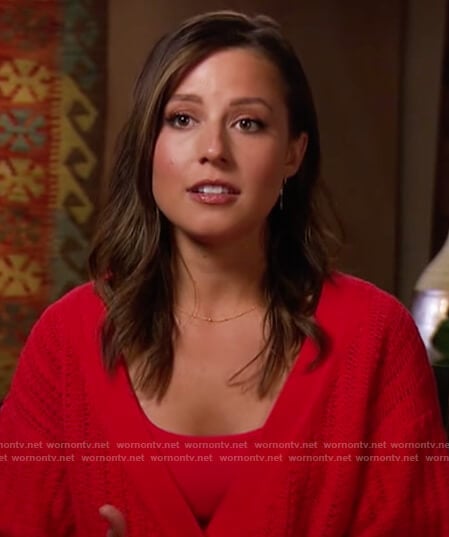 Katie’s red knit cardigan on The Bachelorette