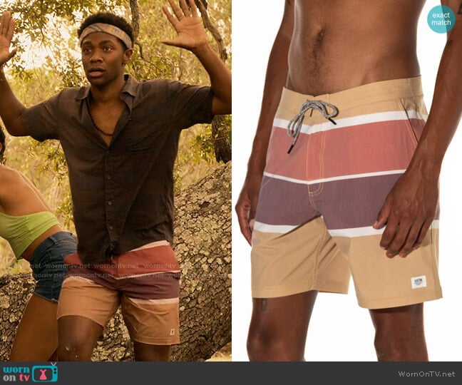 Katin Duke Trunk in Driftwood worn by Pope (Jonathan Daviss) on Outer Banks