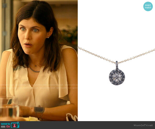 Lera Jewels Small Evil Eye Necklace worn by Rachel Patton (Alexandra Daddario) on The White Lotus
