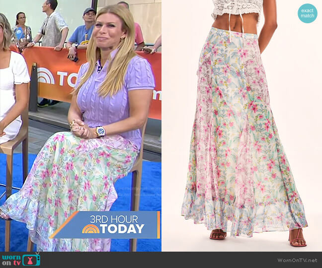 LoveShackFancy Nappa Maxi Skirt worn by Jill Martin on Today