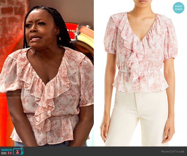 Lucy Paris Tilde Floral Print Top worn by Maeve (Lyric Lewis) on iCarly