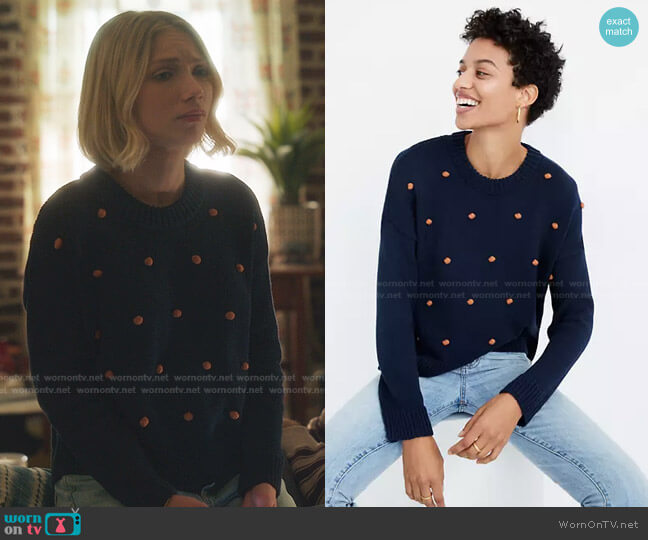 Madewell Wellesley Bobble Pullover Sweater worn by Kate Keller (Tavi Gevinson) on Gossip Girl