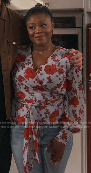 Maeve’s floral wrap blouse on iCarly