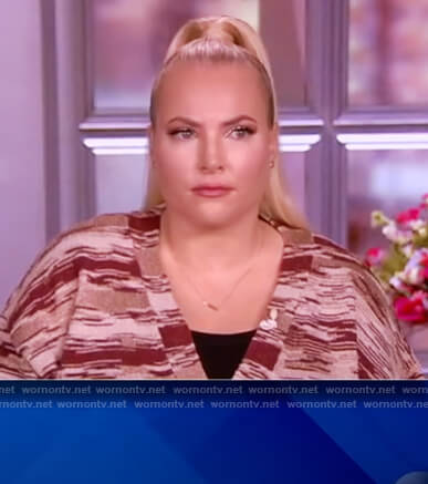 Meghan’s red space dye cardigan on The View