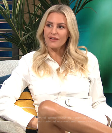 Morgan’s white belted romper on E! News Daily Pop