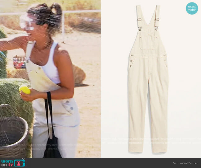 Old Navy Slouchy Straight Ecru-Wash Workwear Jean Overalls worn by Katie Thurston on The Bachelorette