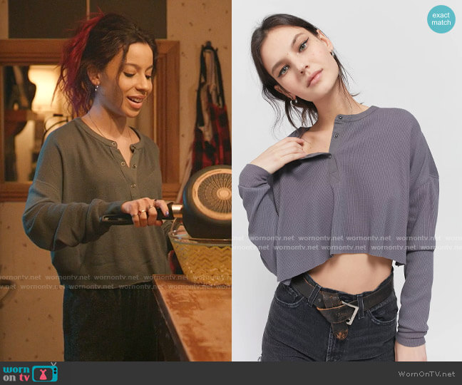 Out from Under Emmy Henley Top worn by Maya Jimenez (Izabella Alvarez) on The Republic of Sarah