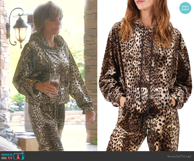 Pam & Gela Cheetah Print Hoodie worn by Lisa Rinna on The Real Housewives of Beverly Hills