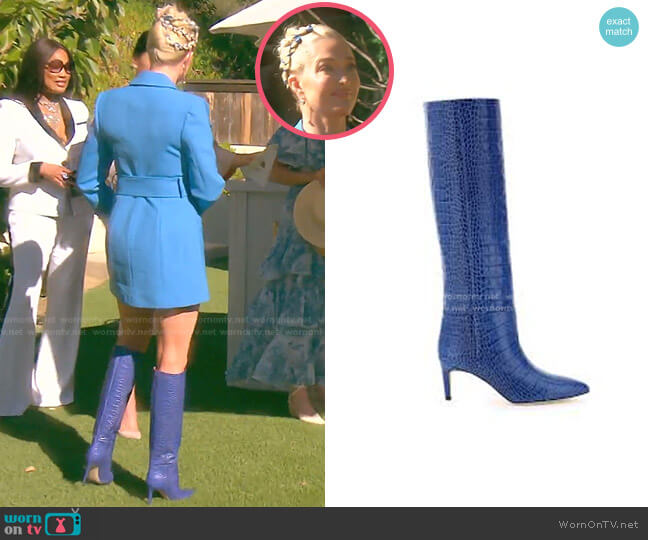 Paris Texas Crocodile-Effect Boots worn by Erika Jayne on The Real Housewives of Beverly Hills