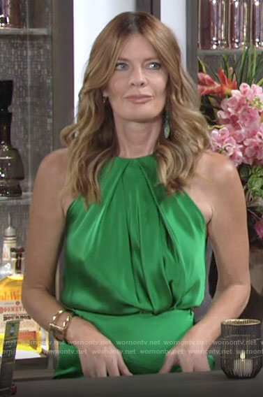 Phyllis’s green satin dress on The Young and the Restless