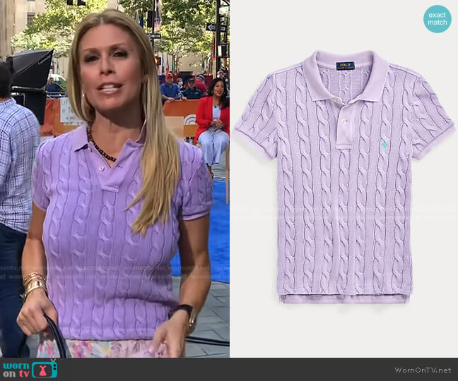 Polo Ralph Lauren Cable-Knit Polo Shirt worn by Jill Martin on Today