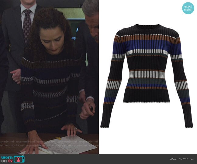 Proenza Schouler Striped Crewneck Sweater
