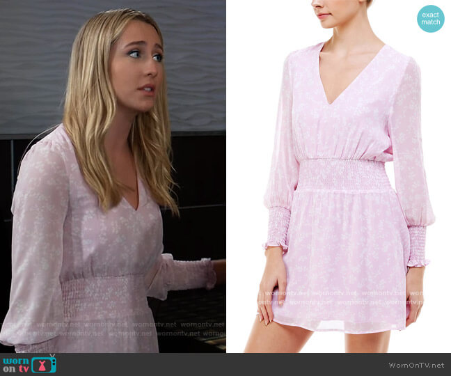 Q&A Printed Smocked Dress worn by Josslyn Jacks (Eden McCoy) on General Hospital