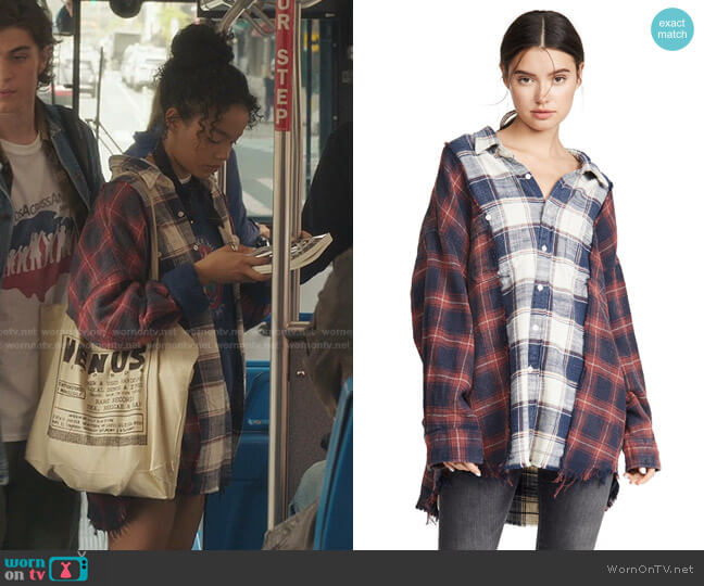 R13 Drop Neck Combo Workshirt worn by Zoya Lott (Whitney Peak) on Gossip Girl