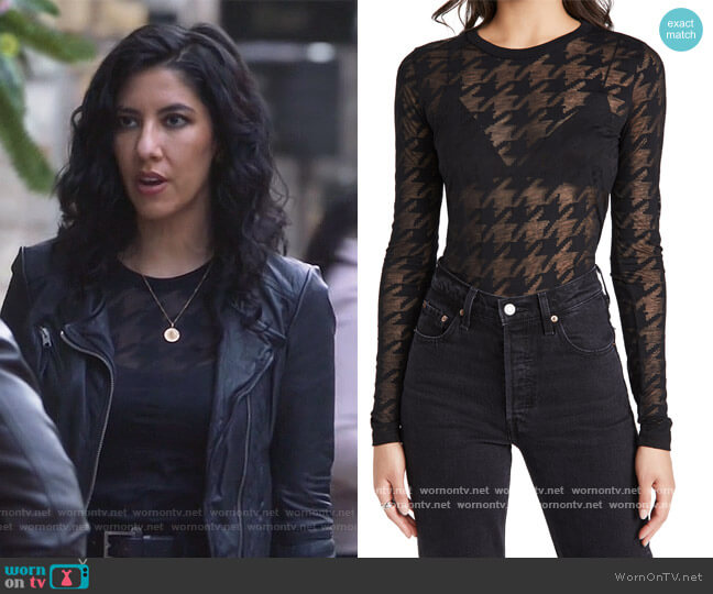 Rag and Bone Valencia Houndstooth Long Sleeve worn by Rosa Diaz (Stephanie Beatriz) on Brooklyn Nine-Nine
