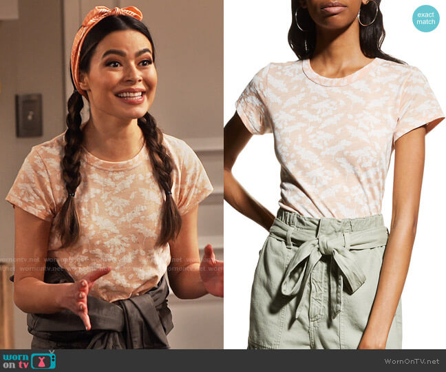 Rag & Bone Summer Floral Printed Tee in Pink Multi worn by Carly Shay (Miranda Cosgrove) on iCarly