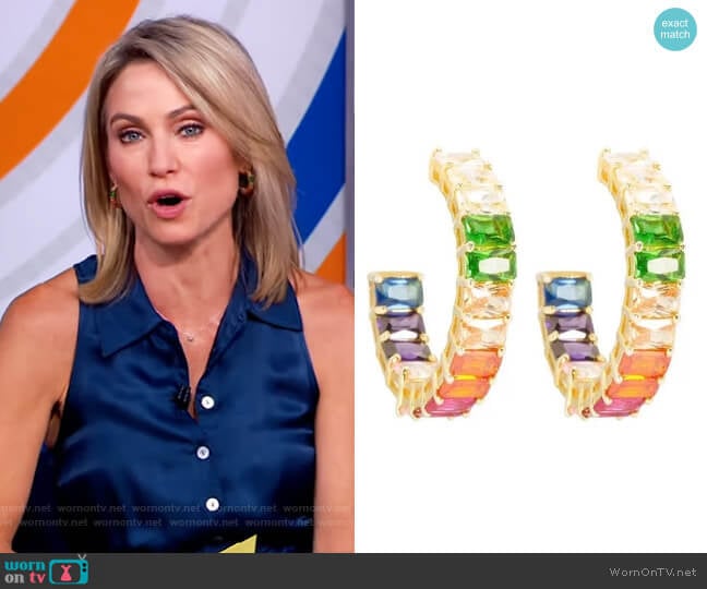 Ragen Emerald Rainbow Hoops worn by Amy Robach on Good Morning America