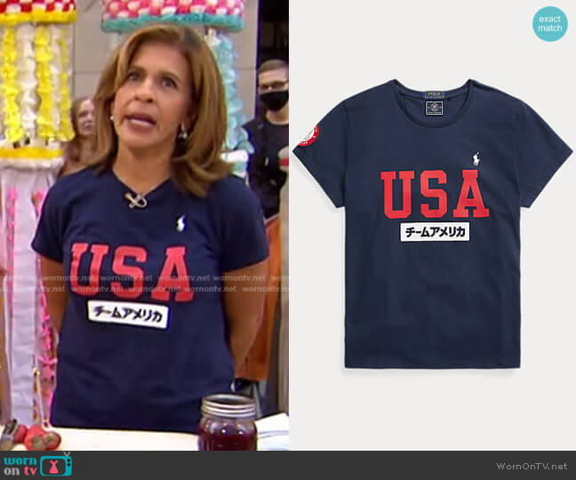 Ralph Lauren ECOFAST Pure Team USA Jersey Tee worn by Hoda Kotb on Today