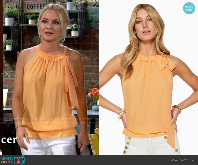 Ramy Brook Serafina Top worn by Sharon Newman (Sharon Case) on The Young and the Restless
