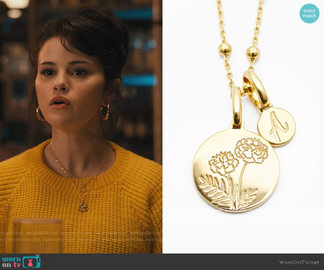 Rellery Marigold October Flower Necklace - Dainty worn by Mabel Mora (Selena Gomez) on Only Murders in the Building
