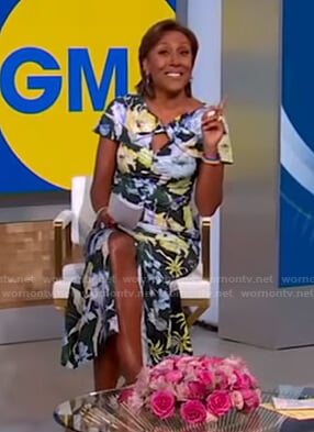 Robin’s floral print cutout midi dress on Good Morning America