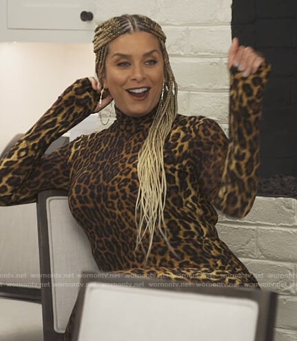 Robyn’s leopard print turtleneck dress on The Real Housewives of Potomac
